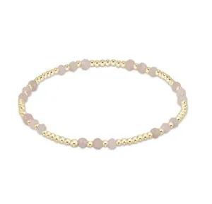 Gemstone Gold Joy Pattern 3mm Bracelet Pink Opal