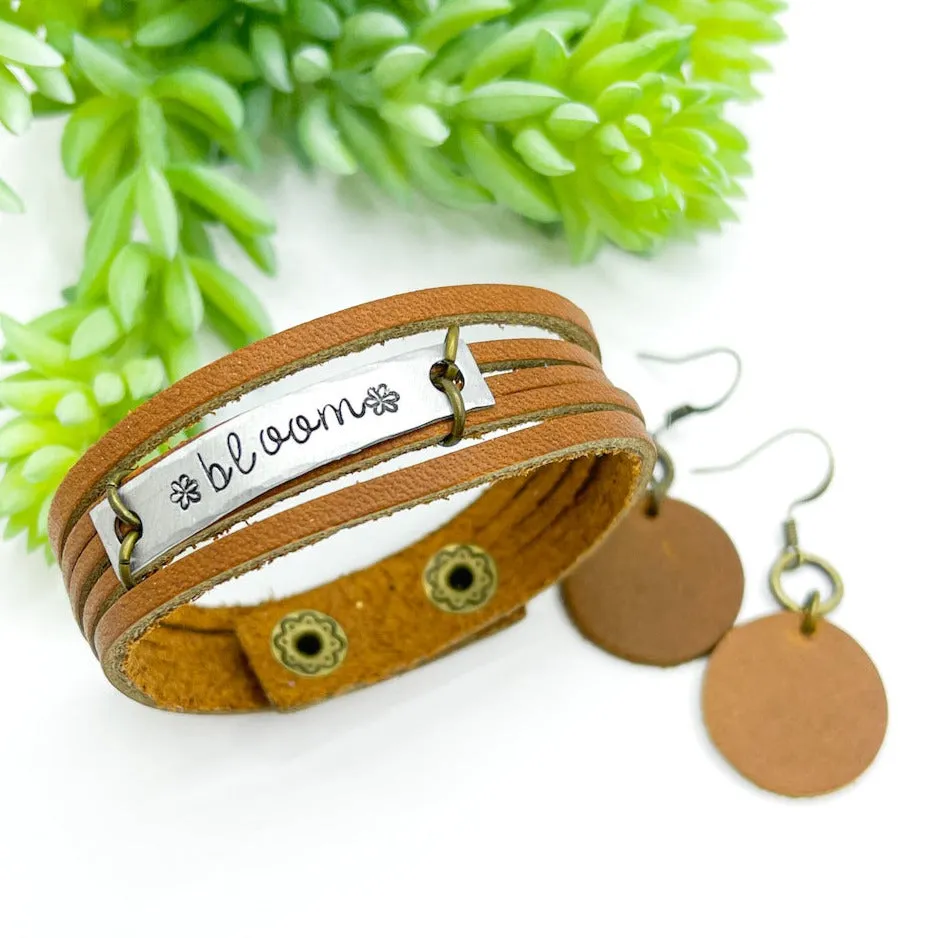 Ginger Spice MiNi Wrap Personalized Leather Bracelet | Women Teens | Adjustable