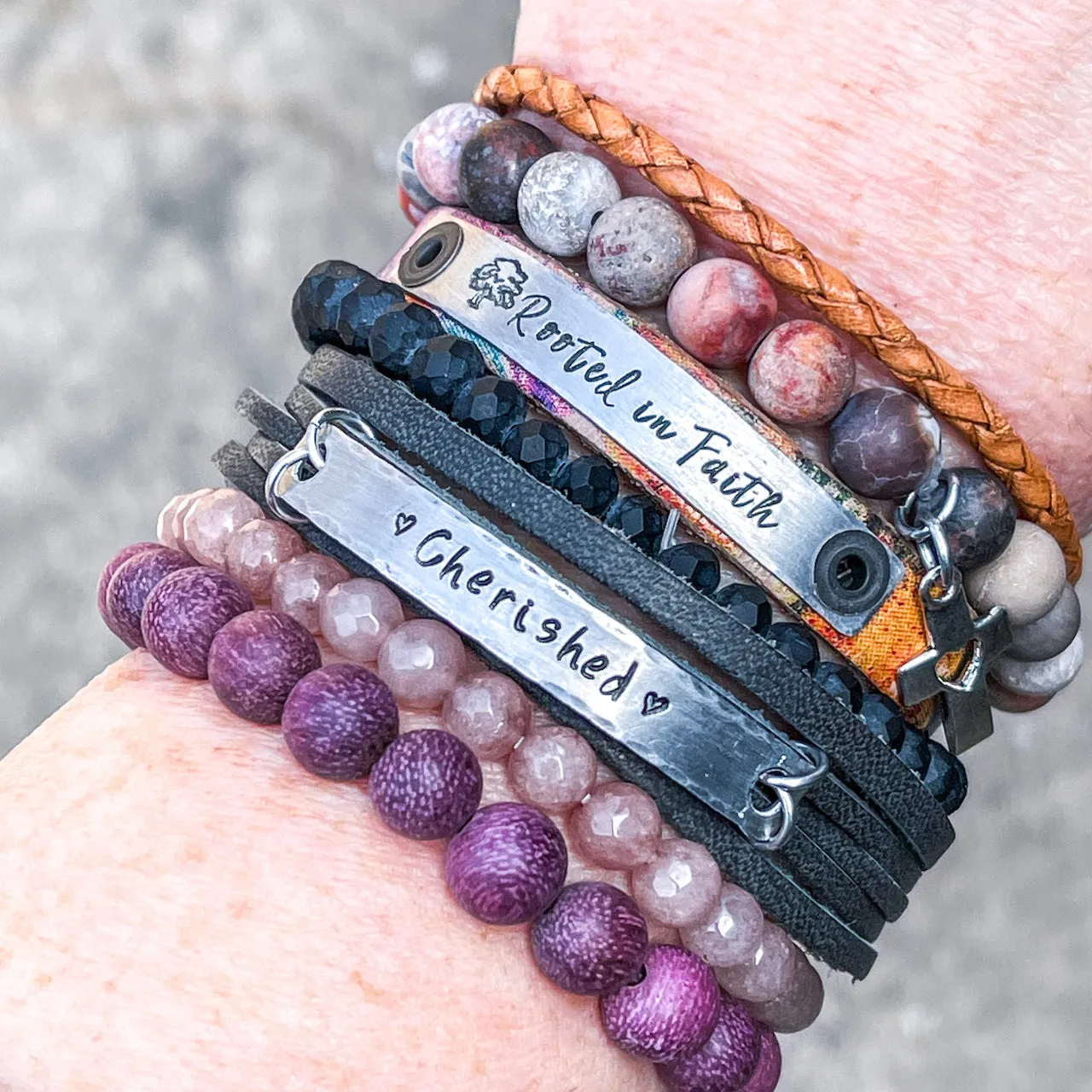 Ginger Spice MiNi Wrap Personalized Leather Bracelet | Women Teens | Adjustable