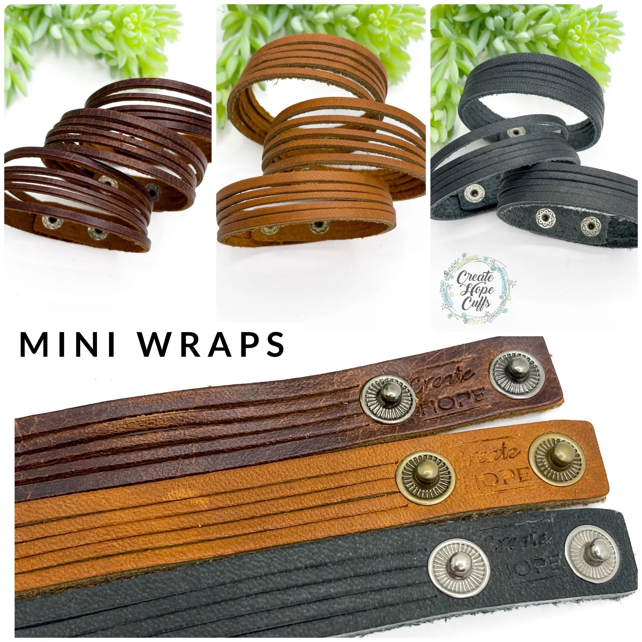 Ginger Spice MiNi Wrap Personalized Leather Bracelet | Women Teens | Adjustable