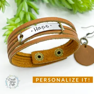 Ginger Spice MiNi Wrap Personalized Leather Bracelet | Women Teens | Adjustable