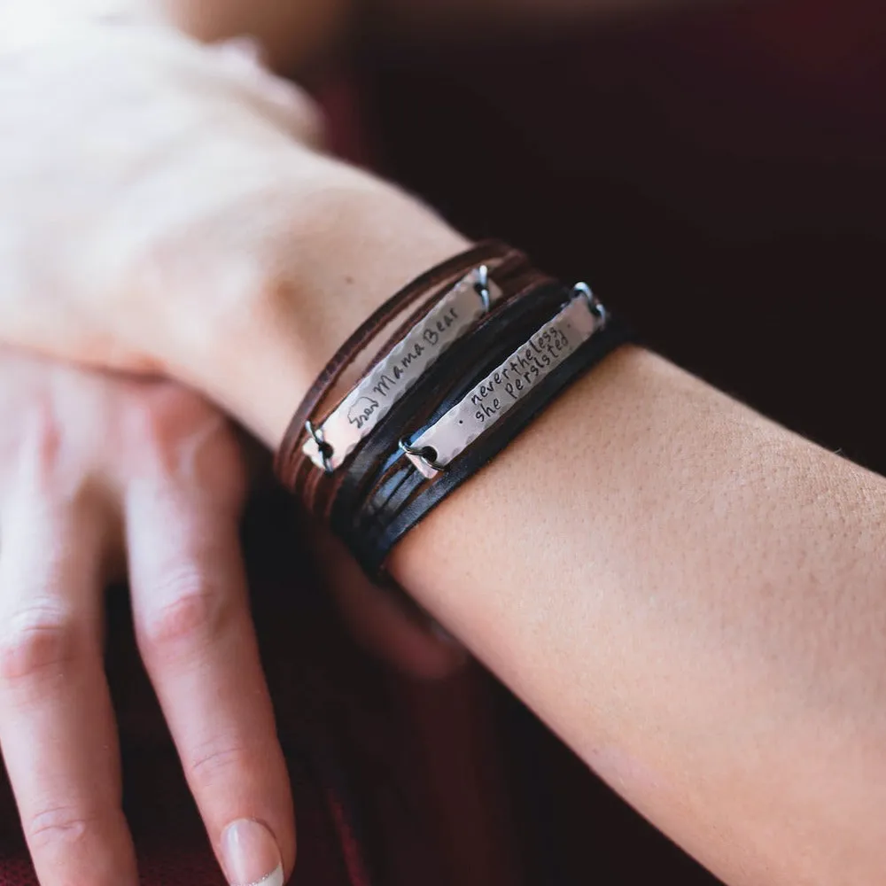 Ginger Spice MiNi Wrap Personalized Leather Bracelet | Women Teens | Adjustable