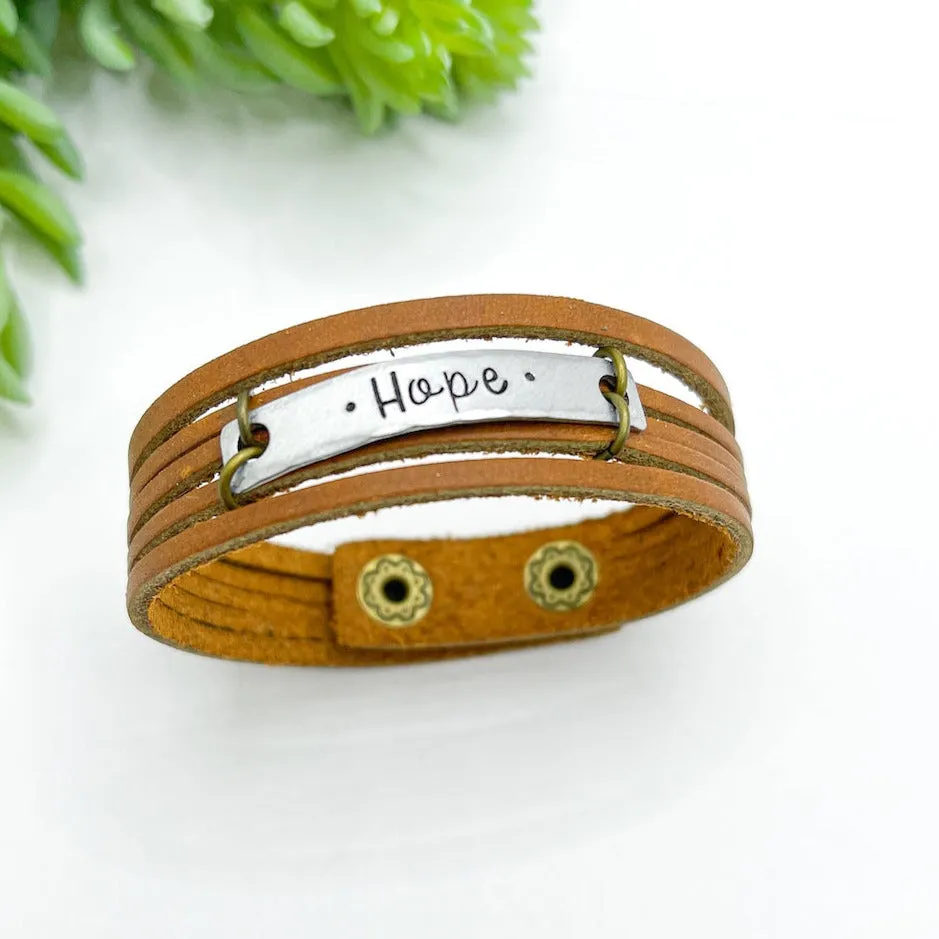 Ginger Spice MiNi Wrap Personalized Leather Bracelet | Women Teens | Adjustable