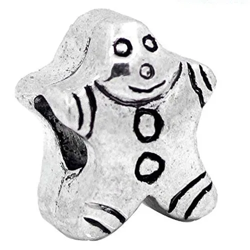 Gingerbread Man European Bead Compatible for Most European Snake Chain Bracelet
