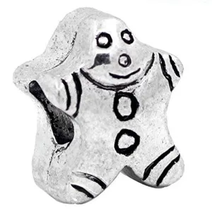 Gingerbread Man European Bead Compatible for Most European Snake Chain Bracelet