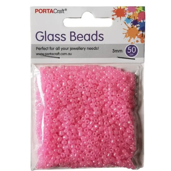 Glass Pearl Beads 3mm - 50g Packet
