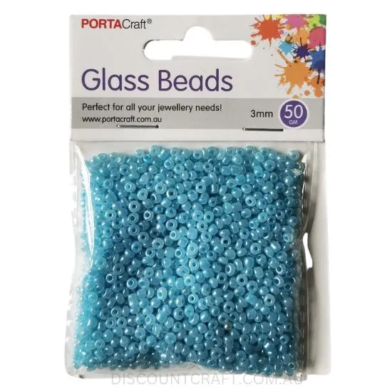 Glass Pearl Beads 3mm - 50g Packet