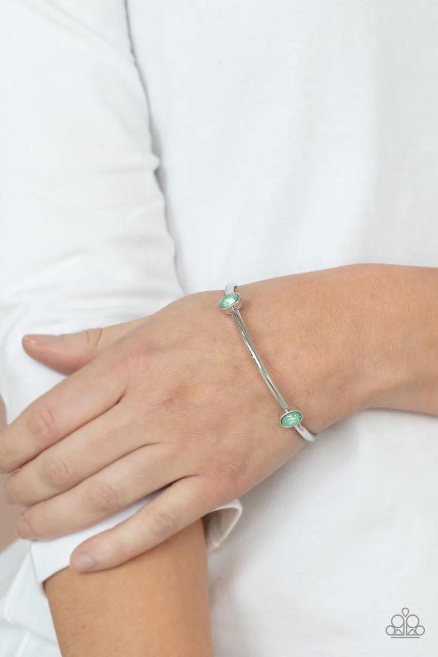 Gleam-Getter - Green - Opalescent Rhinestone Paparazzi Bangle Bracelet