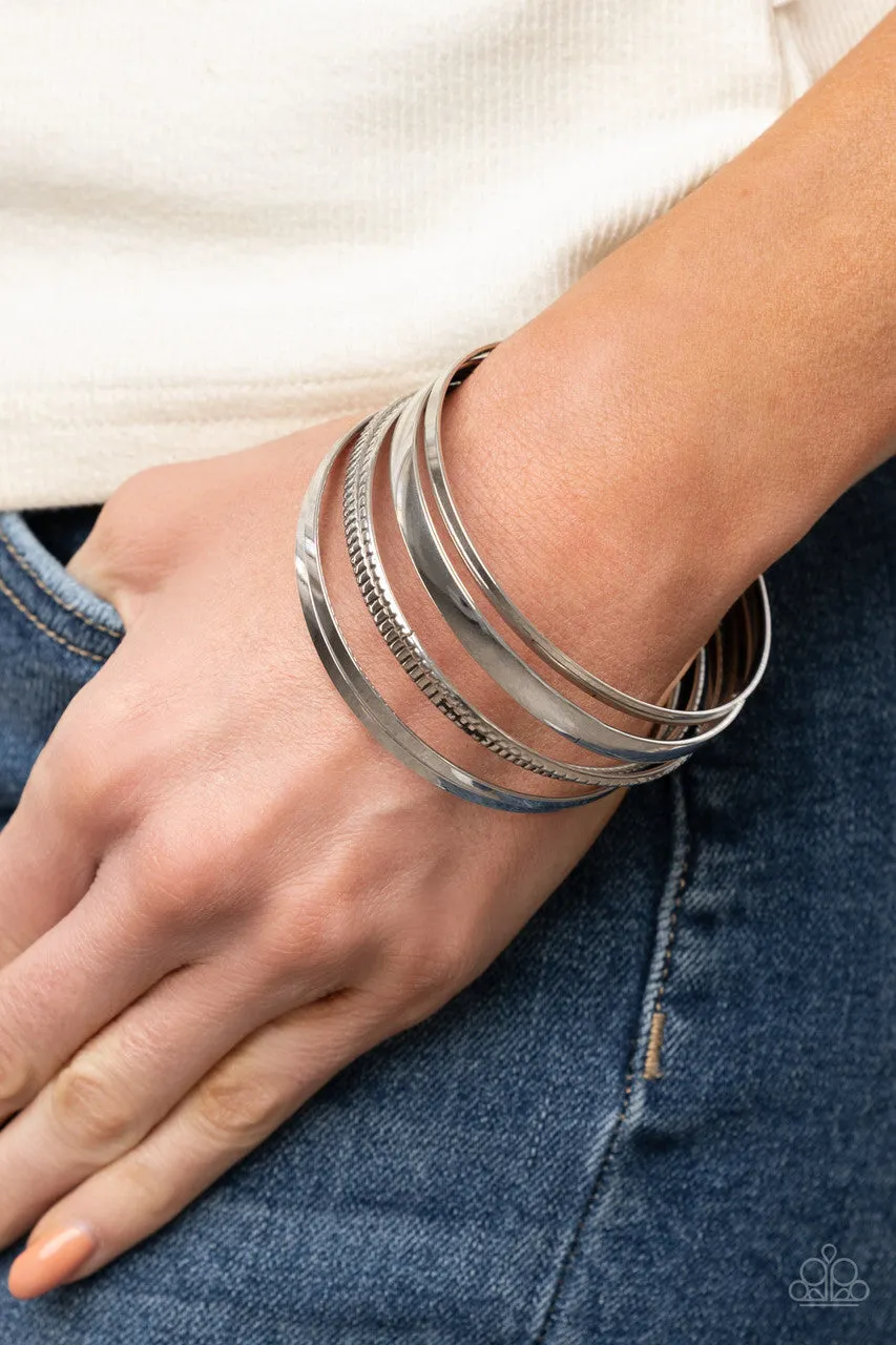 Gliding Gleam Silver Paparazzi Bracelet