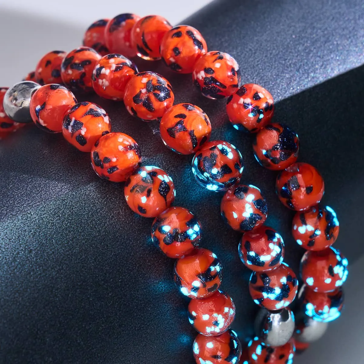 Glowing Ember | .925 Sterling Silver | Firefly Glass Bracelet