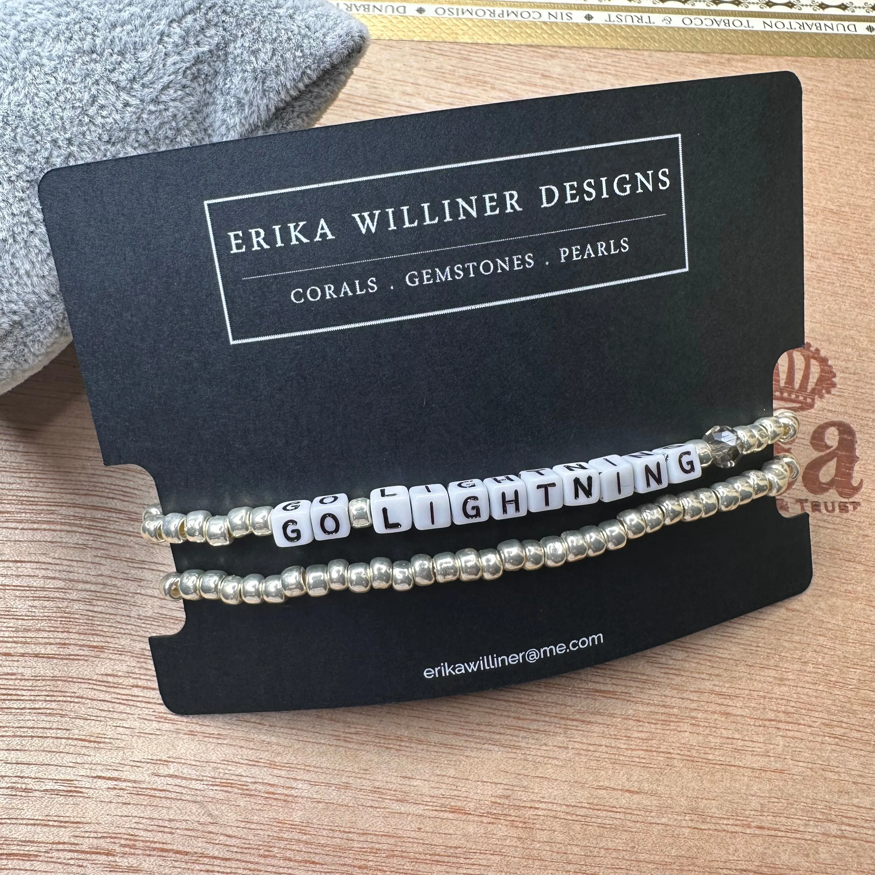 Go Lighting Set of 2 Bracelets made out of Glass Galvanized Beads 430-06 | Erika Williner Designs