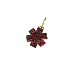 Gold & Ruby Small Star of Life Medical Charm