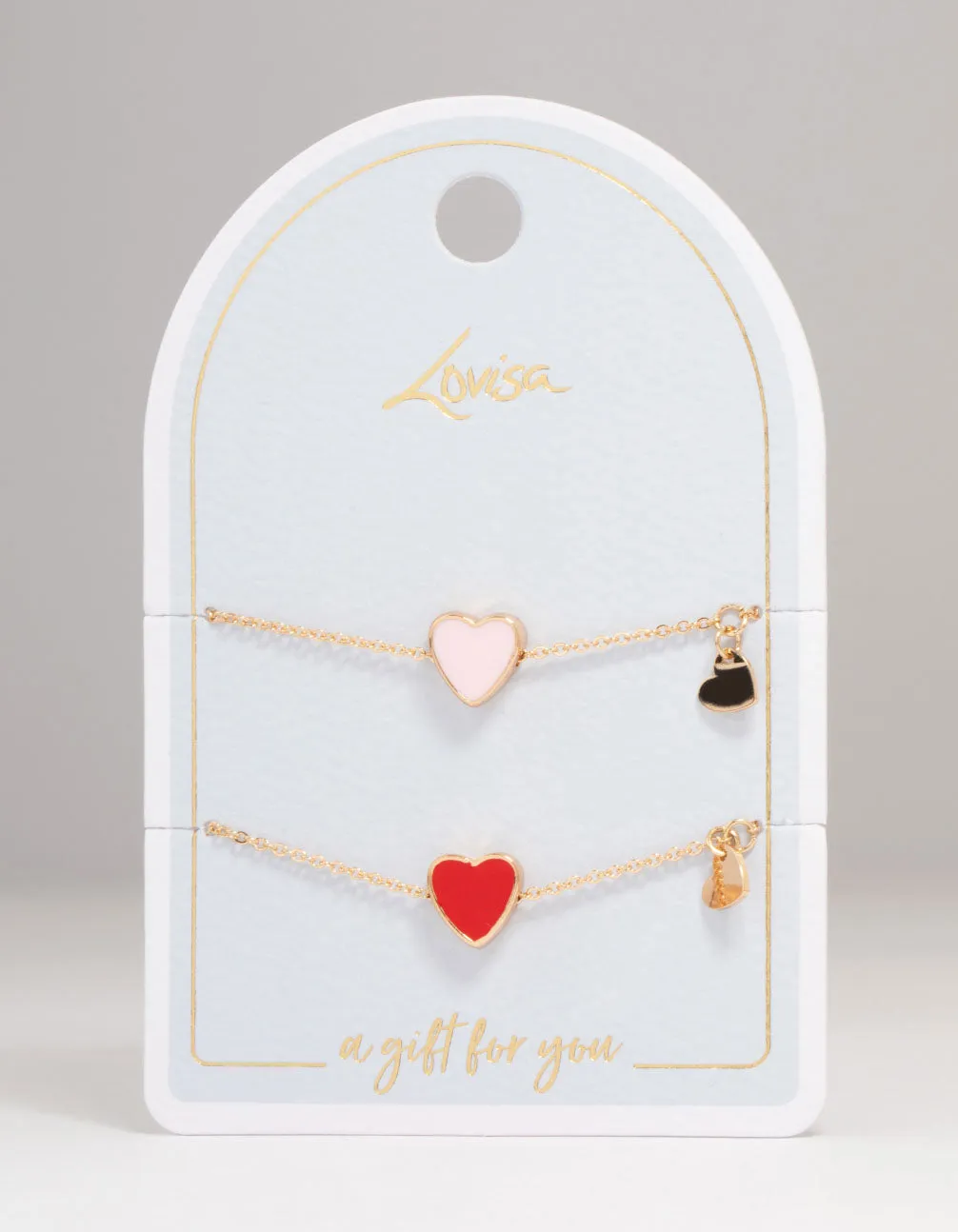 Gold Heart Charm Bracelets 2-Pack
