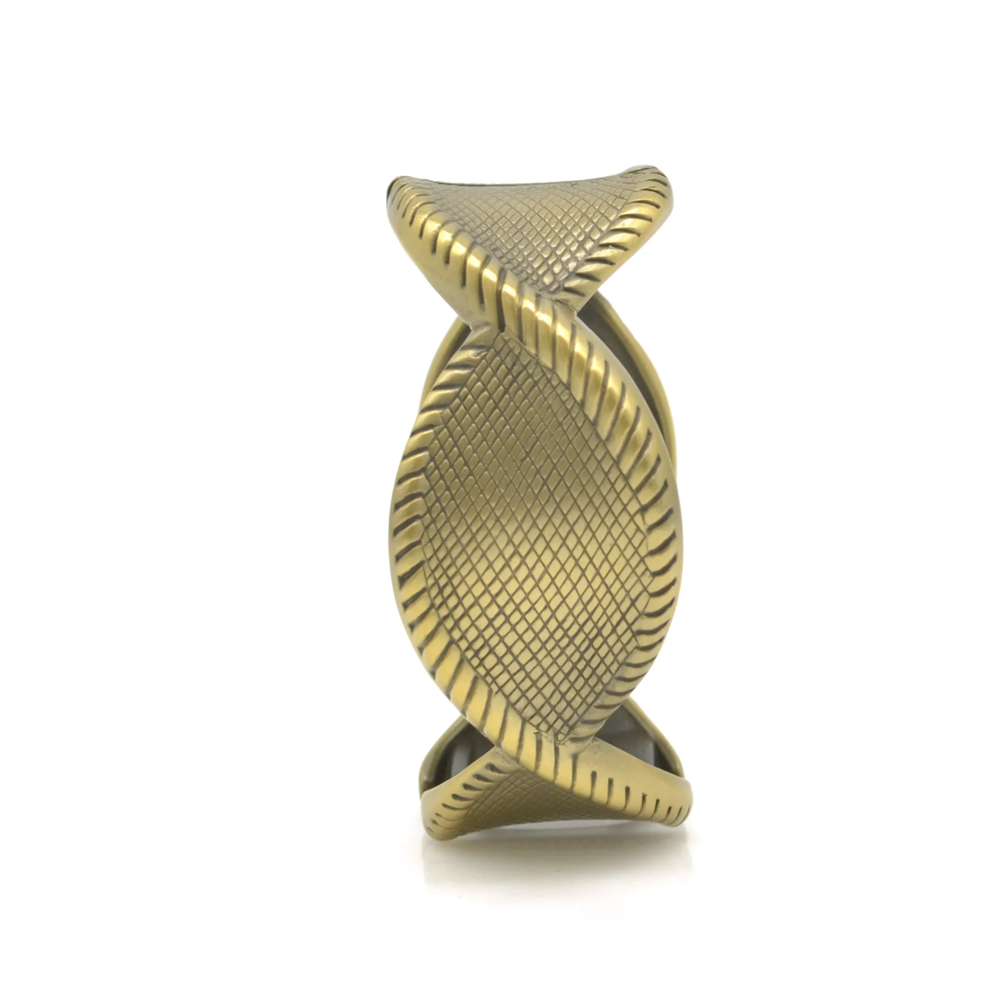 GOLD OXIDIZED TWISTED NET DESIGN HINGED BRACELET #FW-B9060G