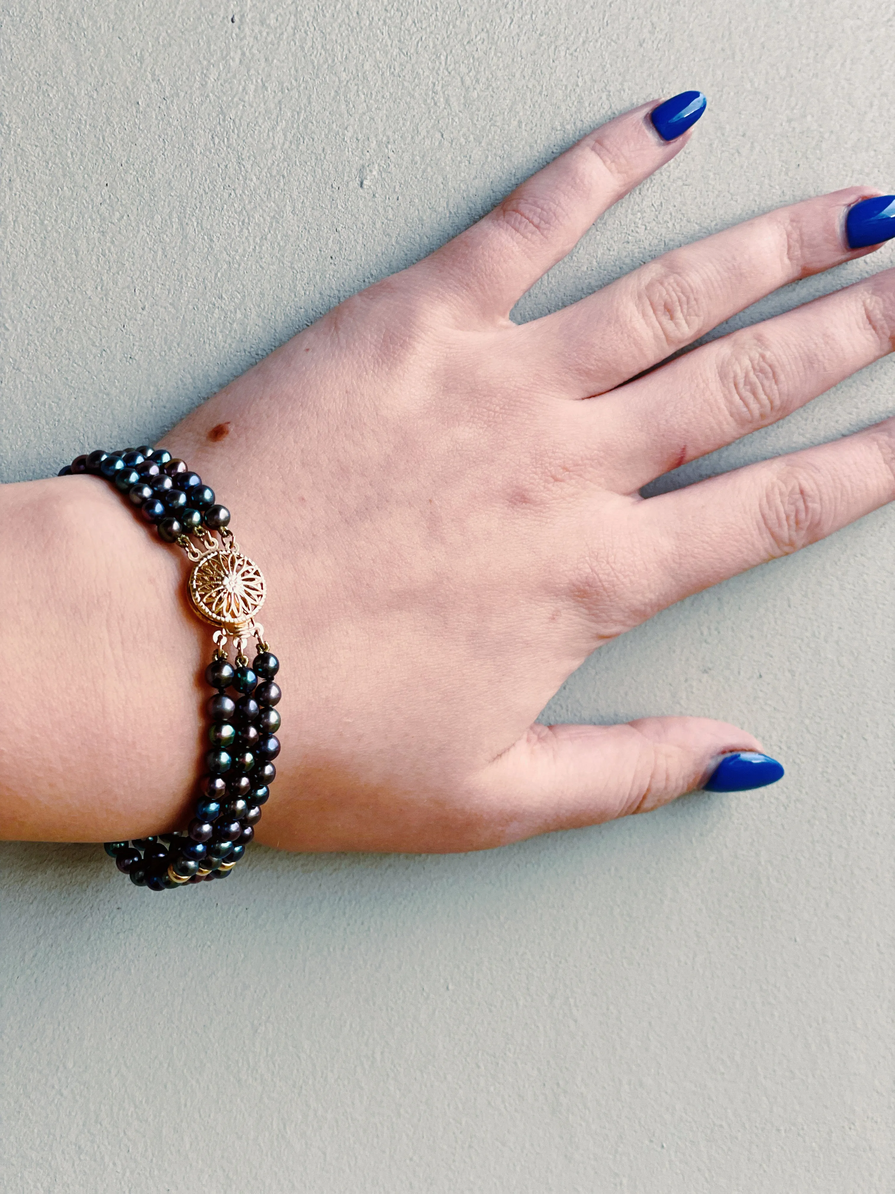 Gold Tahitian Pearl Bracelet