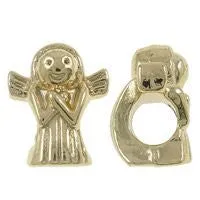 Gold Tone Angel Charm European Bead Compatible for Most European Snake Chain Bracelet