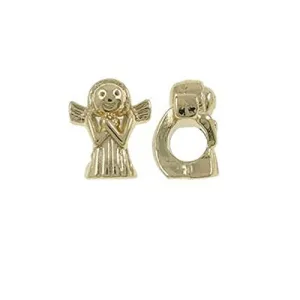 Gold Tone Angel Charm European Bead Compatible for Most European Snake Chain Bracelet