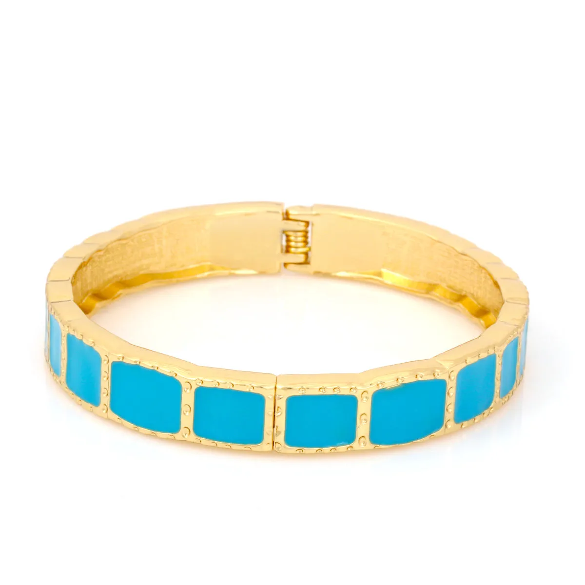 GOLD TURQUOISE HINGED  BRACELET #FW1404716 (LE16)