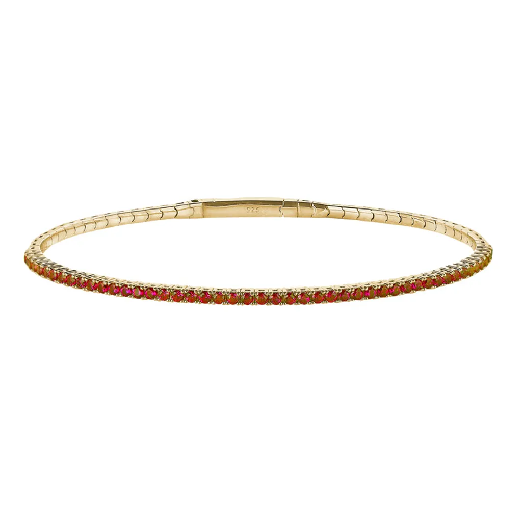 Gold Vermeil July Birthstone Flex Bracelet