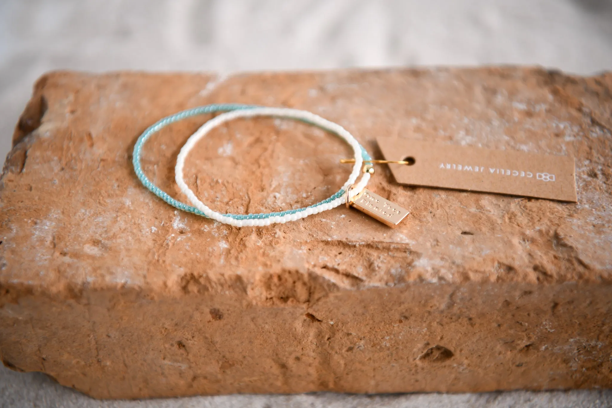 Golden Ocean White & Gold Seed Bead Double Wrap