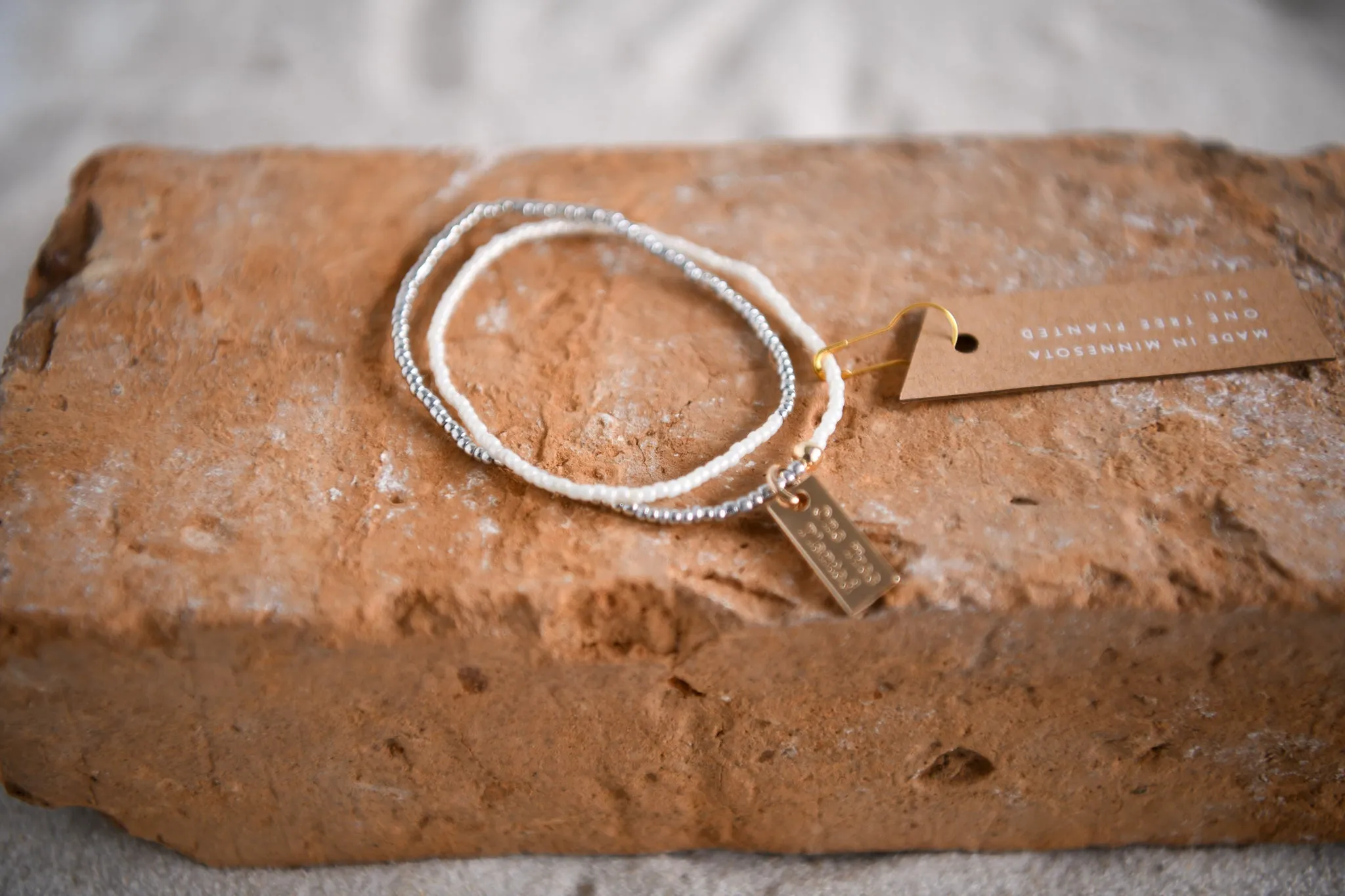 Golden Ocean White & Gold Seed Bead Double Wrap