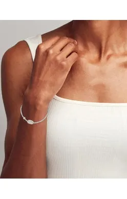Grayson Stretch Bracelet Rhodium Ivory Mother Of Pearl