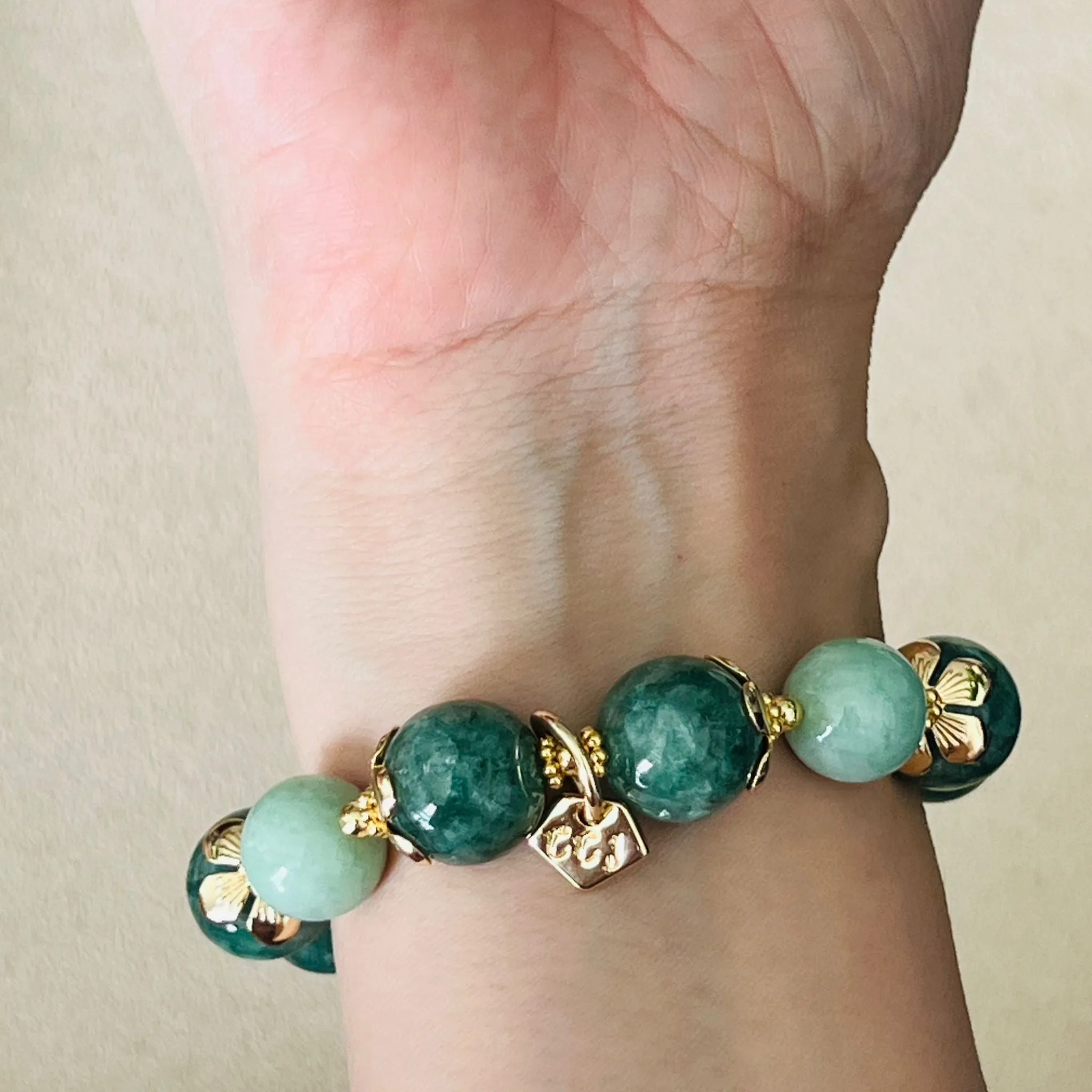 Green Pea Jade & Pastel Jade Bracelet