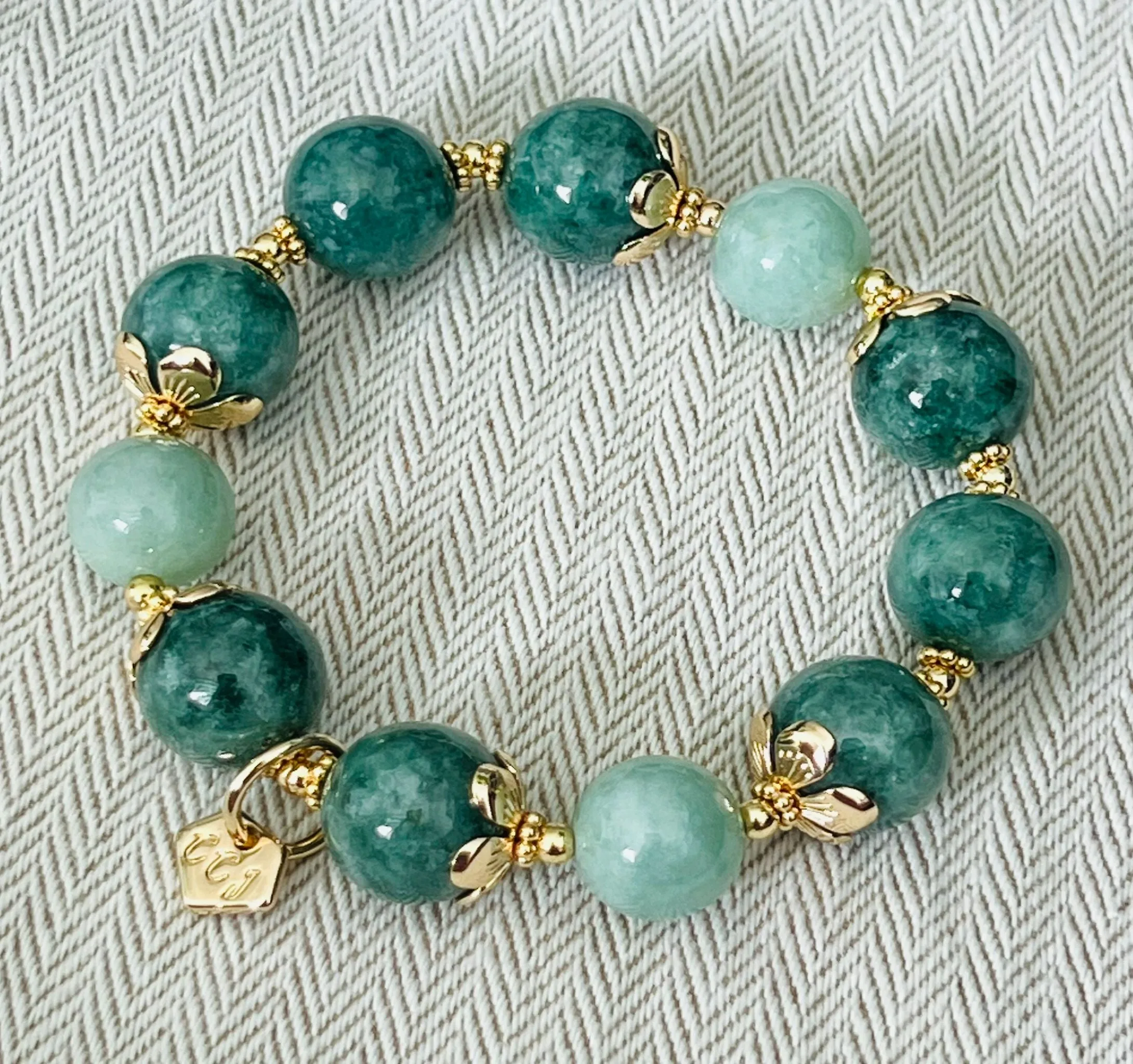 Green Pea Jade & Pastel Jade Bracelet