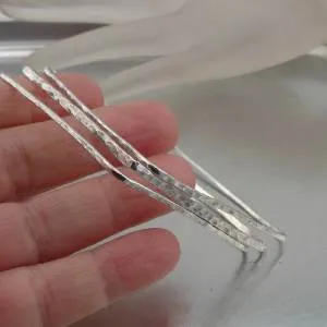 Hadar Designers Three Square Bangle Bracelets 925 Sterling Silver Handmade (v3