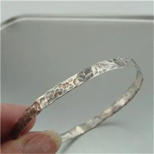 Hadar Designers Two Bangle Bracelets Heart 925 Sterling Silver Handmade (v)