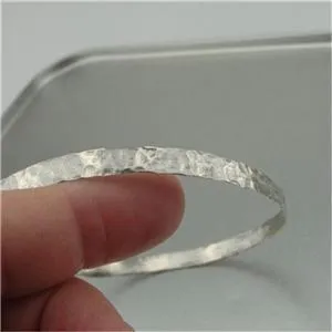 Hadar Designers Two Bangle Bracelets Heart 925 Sterling Silver Handmade (v)