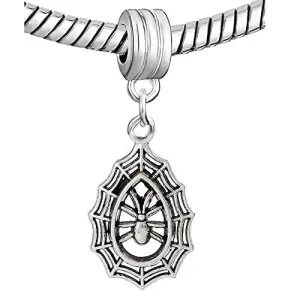 Halloween Spider Web European Bead Compatible for Most European Snake Chain Charm Bracelet