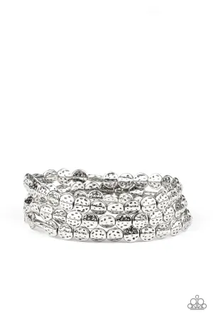 Hammered Heirloom Silver Paparazzi Bracelet