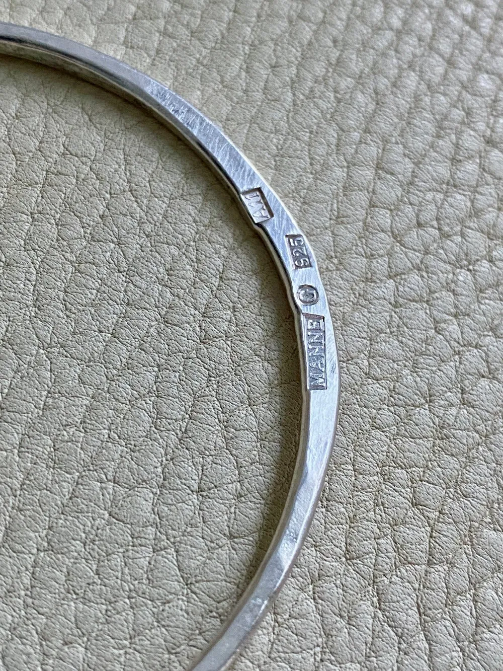 Hand Hammered Vintage Silver Bangle - Interior circumference 8.25 inches
