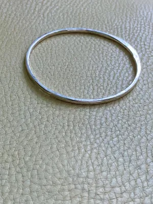 Hand Hammered Vintage Silver Bangle - Interior circumference 8.25 inches