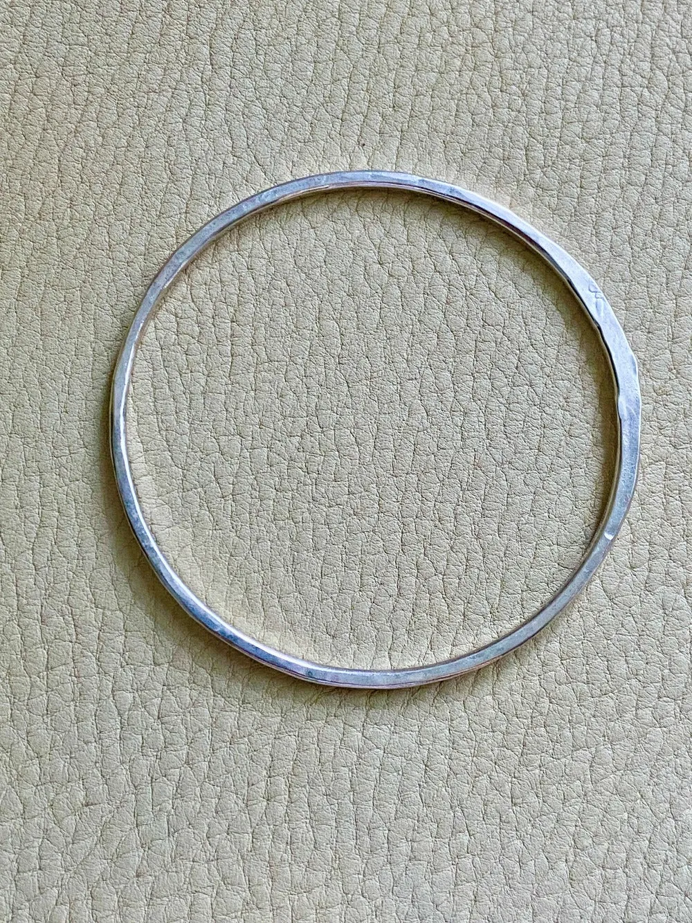 Hand Hammered Vintage Silver Bangle - Interior circumference 8.25 inches
