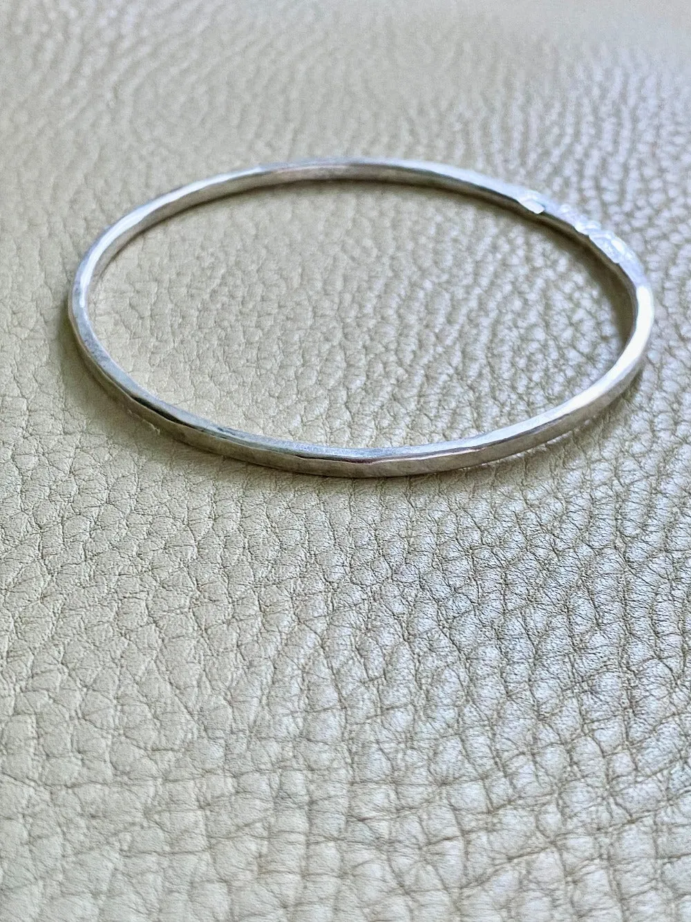 Hand Hammered Vintage Silver Bangle - Interior circumference 8.25 inches
