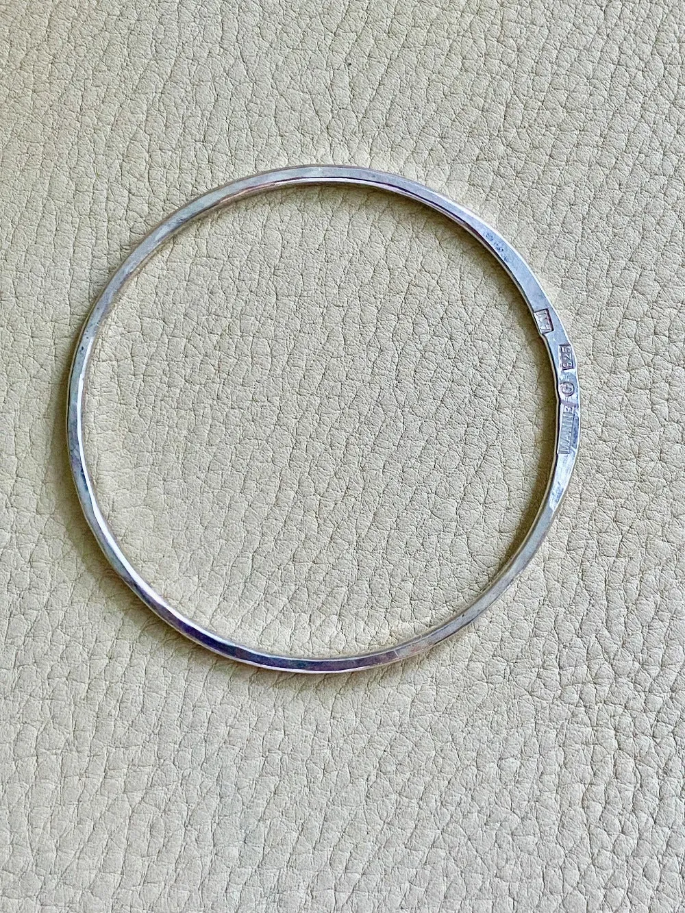 Hand Hammered Vintage Silver Bangle - Interior circumference 8.25 inches