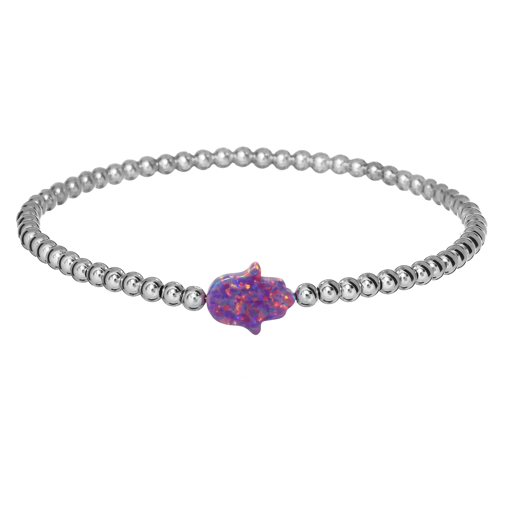 HAND | Opal Charm and 14K Gold Filled Beads Bracelet - Medium