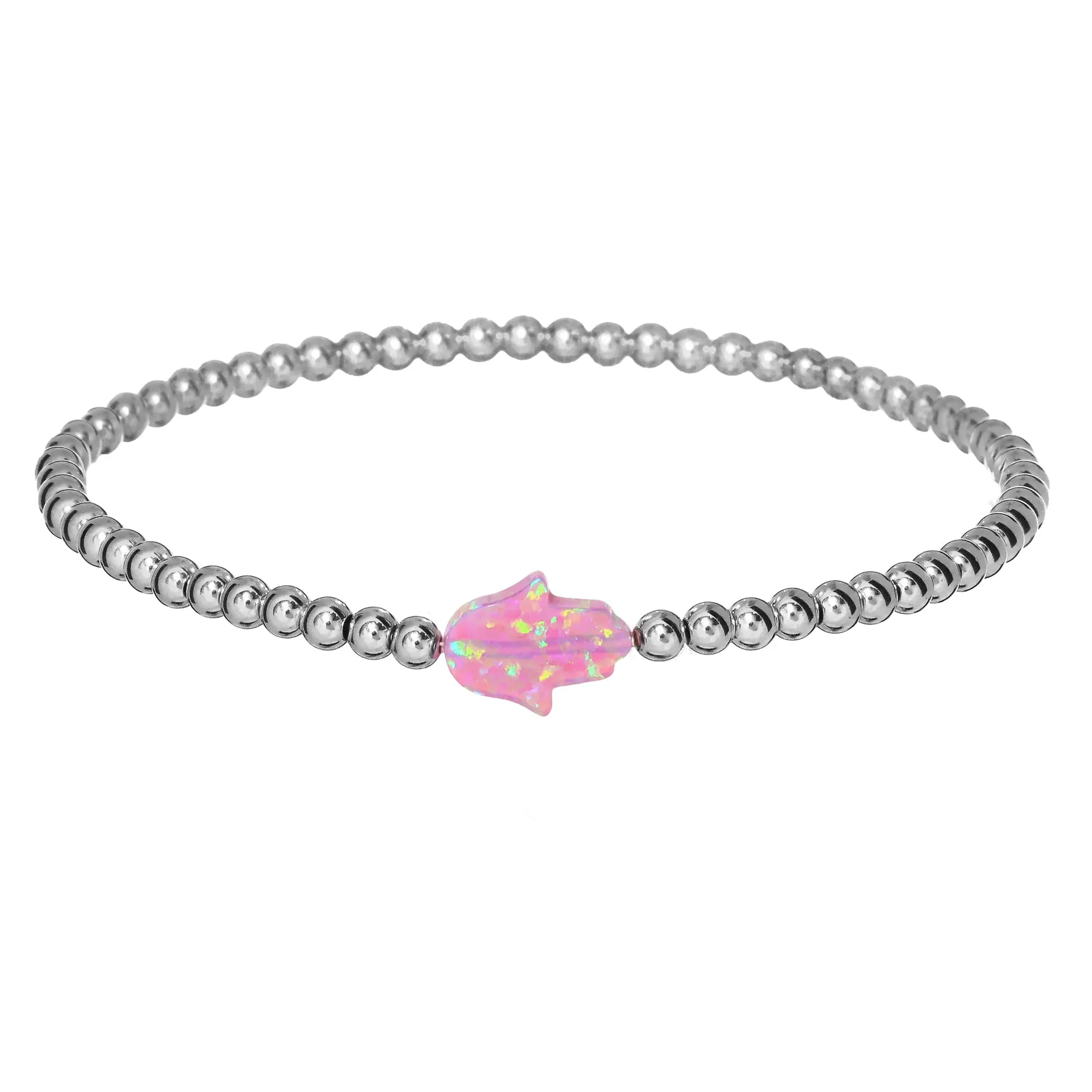 HAND | Opal Charm and 14K Gold Filled Beads Bracelet - Medium