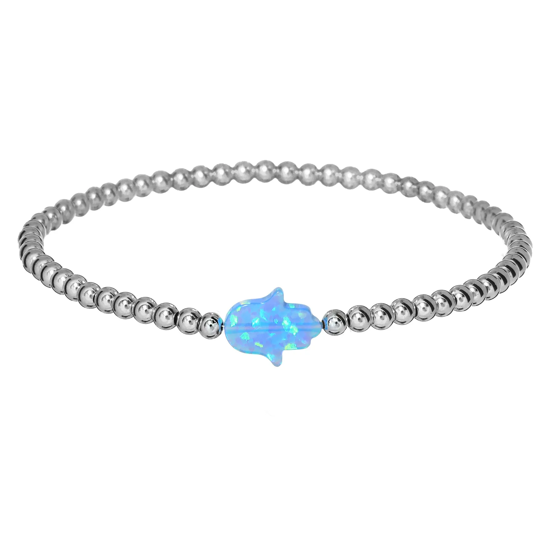 HAND | Opal Charm and 14K Gold Filled Beads Bracelet - Medium