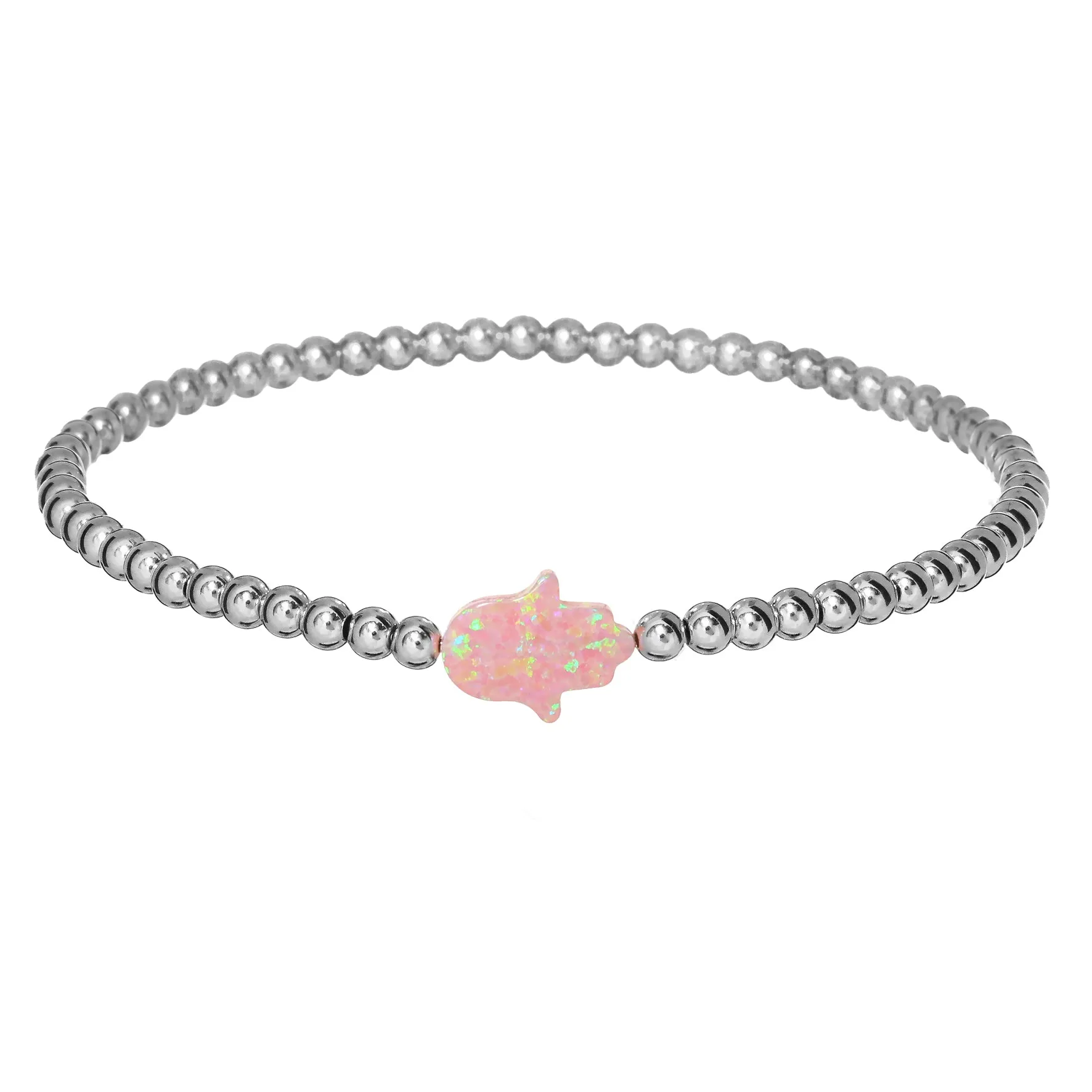 HAND | Opal Charm and 14K Gold Filled Beads Bracelet - Medium
