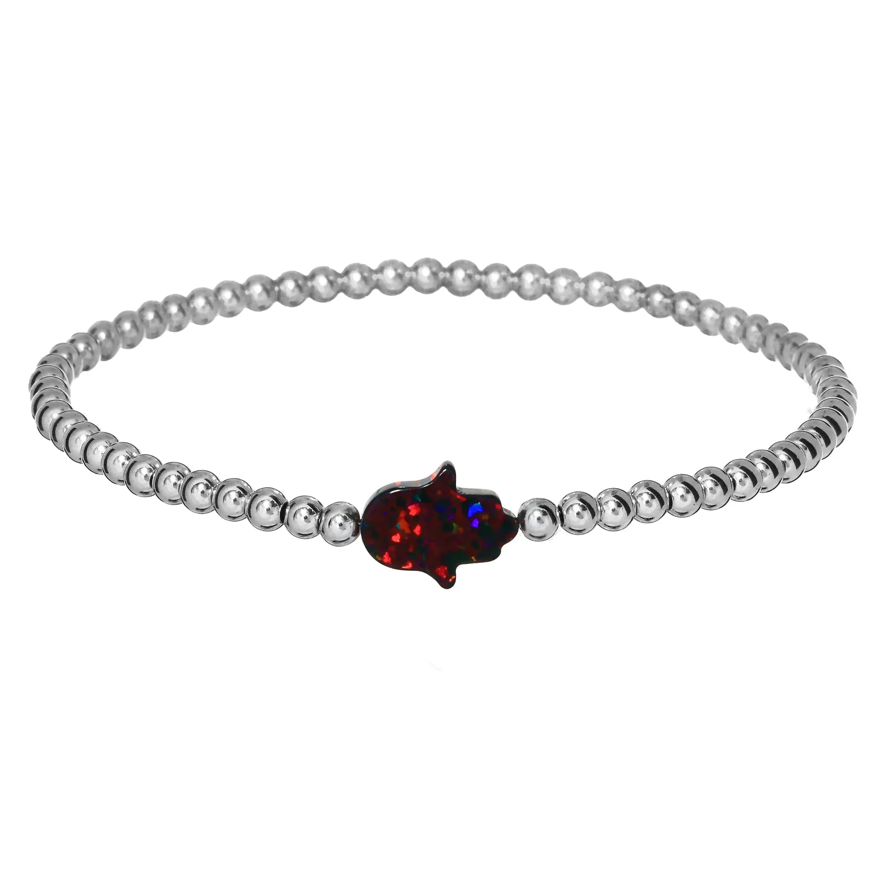 HAND | Opal Charm and 14K Gold Filled Beads Bracelet - Medium