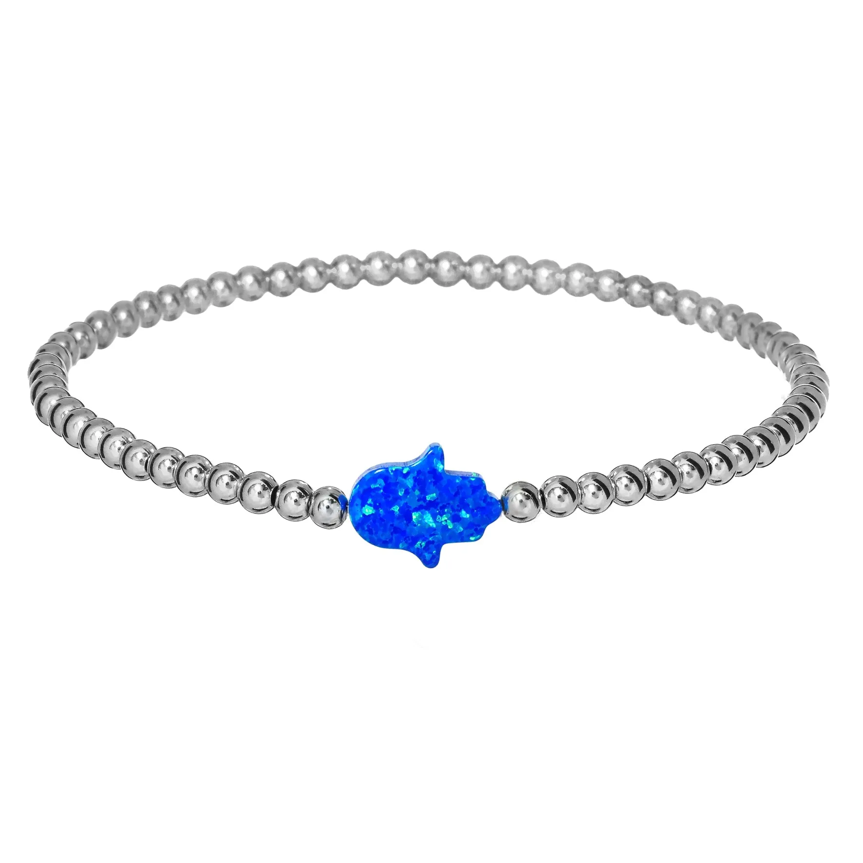 HAND | Opal Charm and 14K Gold Filled Beads Bracelet - Medium