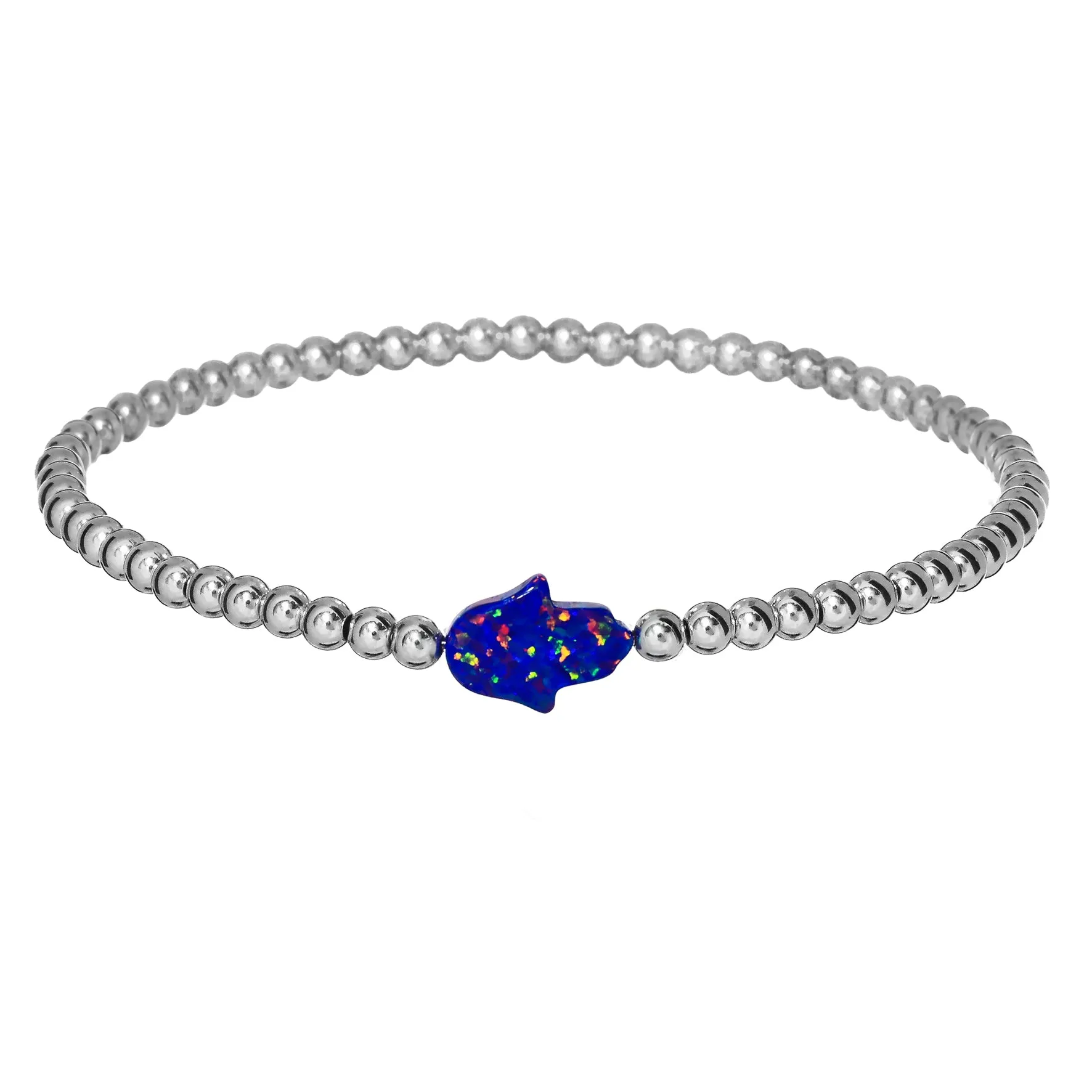 HAND | Opal Charm and 14K Gold Filled Beads Bracelet - Medium