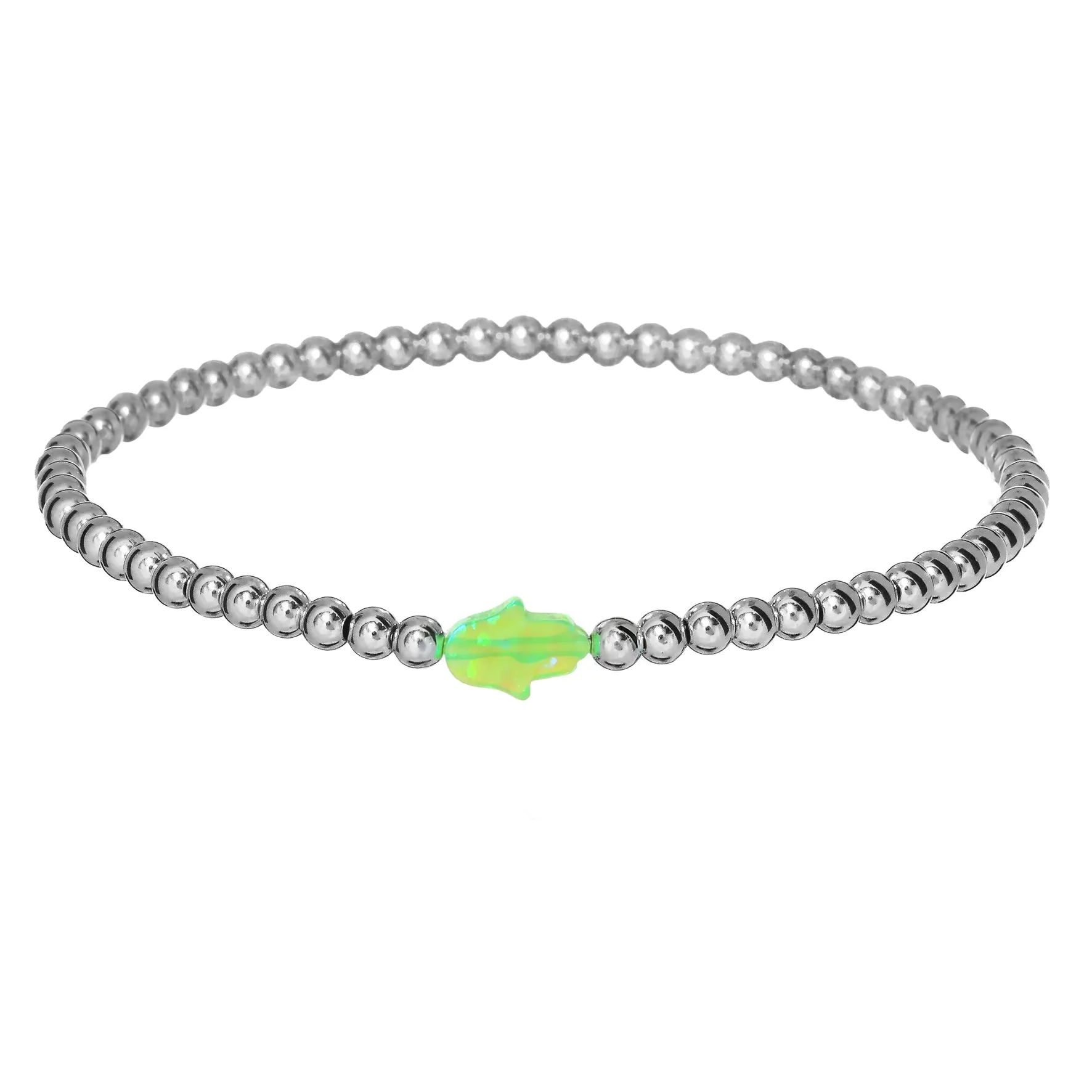 HAND | Opal Charm and 14K Gold Filled Beads Bracelet - Small