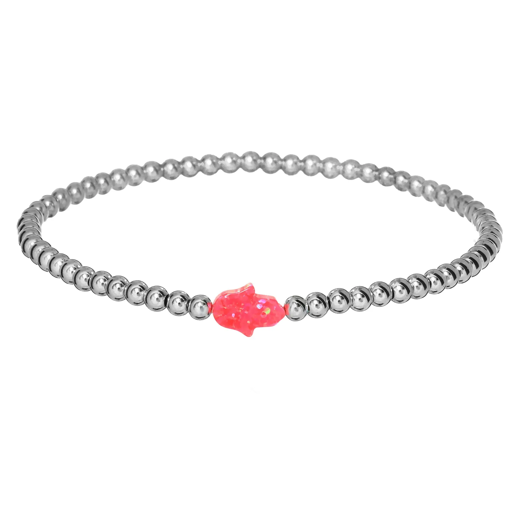 HAND | Opal Charm and 14K Gold Filled Beads Bracelet - Small