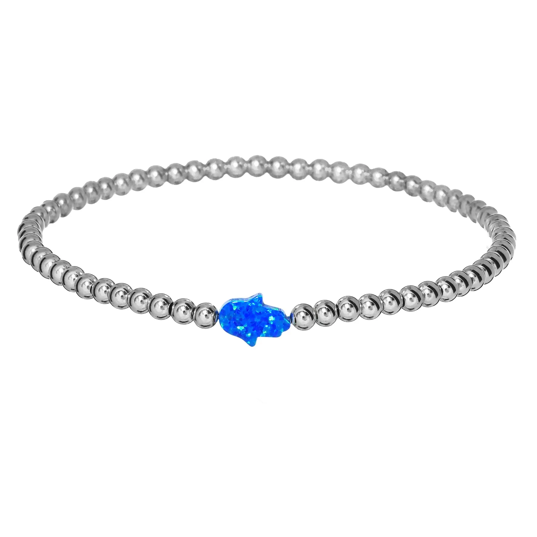 HAND | Opal Charm and 14K Gold Filled Beads Bracelet - Small