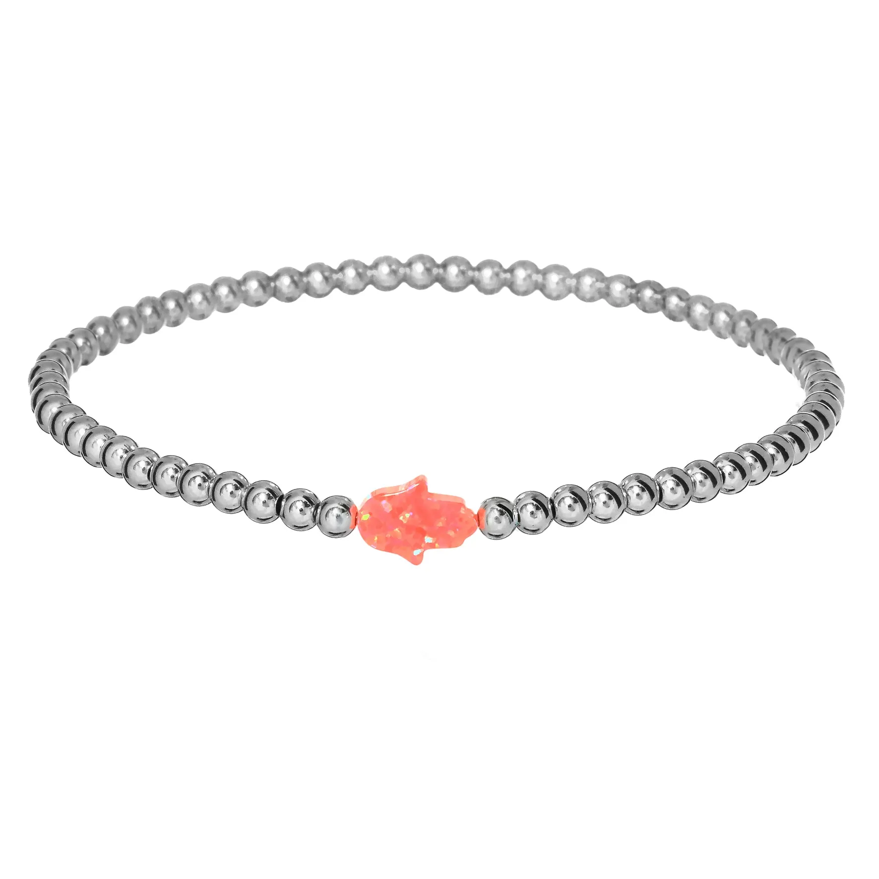 HAND | Opal Charm and 14K Gold Filled Beads Bracelet - Small