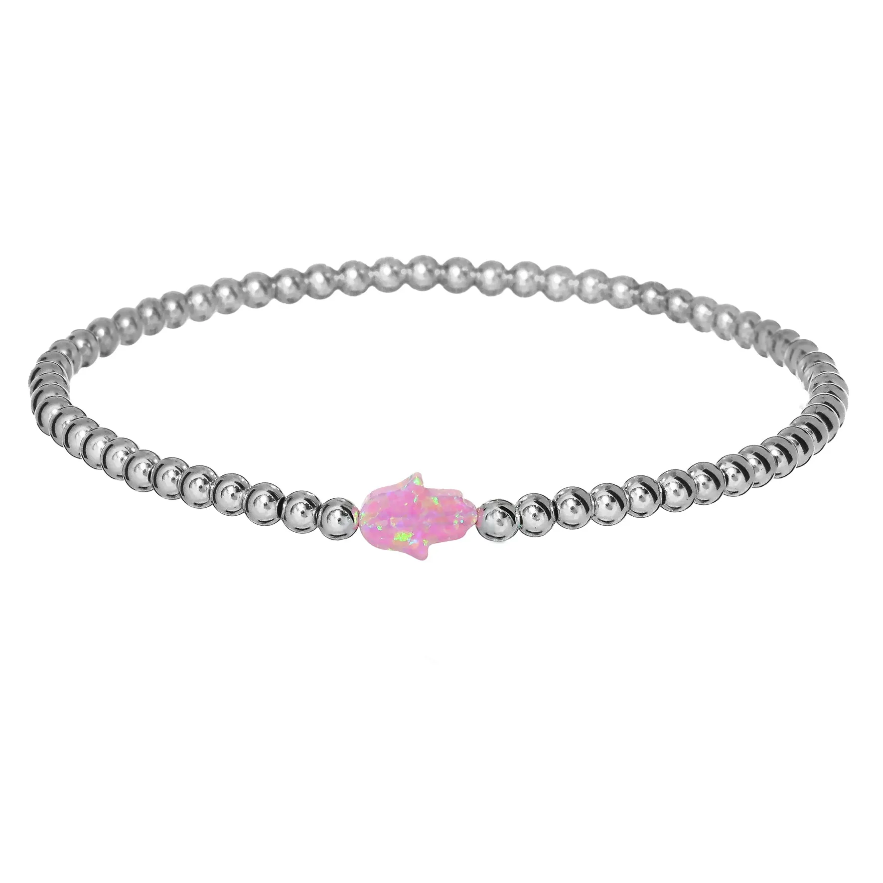HAND | Opal Charm and 14K Gold Filled Beads Bracelet - Small